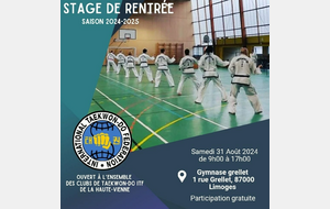 Stage de rentrée 2024-2025